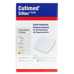 CUTIMED Siltec Plus Schaumverb.10x20 cm haftend 12 Stück - Rückseite