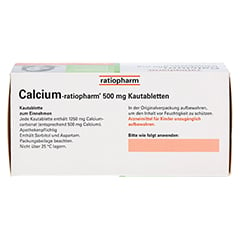 Calcium-ratiopharm 500mg 100 Stck N3 - Oberseite