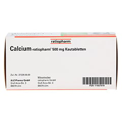 Calcium-ratiopharm 500mg 100 Stck N3 - Unterseite