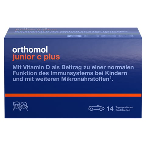 Orthomol Junior C Plus Kautabletten Waldfrucht und Mandarine/Orange 14 Stck