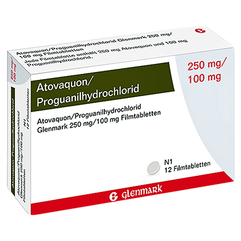 Atovaquon/Proguanilhydrochlorid Glenmark 250mg/100mg 12 Stck N1