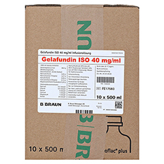 GELAFUNDIN ISO 40 mg/ml Ecoflac plus Infusionslsg. 10x500 Milliliter N2 - Vorderseite