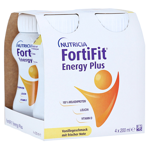 FORTIFIT Energy Plus Vanillegeschmack flüssig 4x200 Milliliter