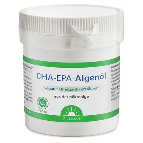 Dr. Jacob's DHA-EPA-Algenöl Kapseln Omega-3-Fettsäuren vegan 60 Stück