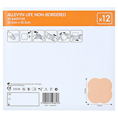 ALLEVYN Life non-bordered 10,5x10,5 cm Silik.Sch. 12 Stück - Rückseite