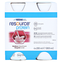 RESOURCE Protein Drink Waldbeere 4x200 Milliliter - Vorderseite