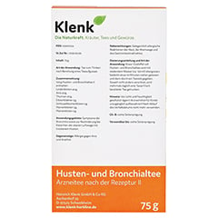 Husten- und Bronchialtee II 75 Gramm - Rückseite