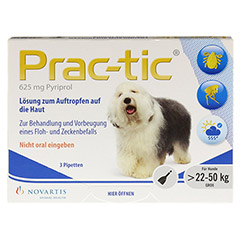 PRAC tic f.große Hunde 22-50 kg Einzeldosispip. 3 Stück - Vorderseite