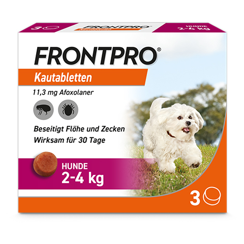 FRONTPRO 11 mg Kautabletten f.Hunde 2-4 kg 3 Stck
