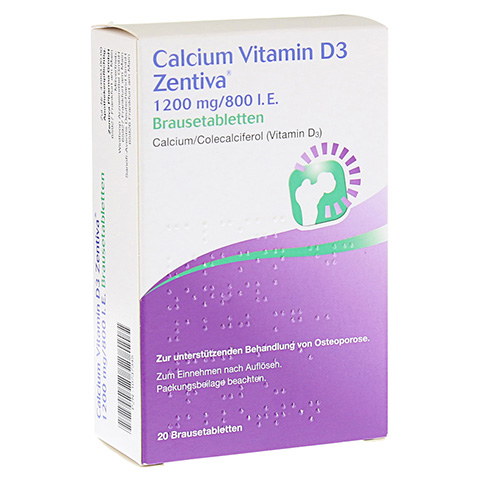 CALCIUM VITAMIN D3 Zentiva 1200 mg/800 I.E. Br.Tab 20 Stck N1