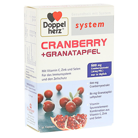 DOPPELHERZ Cranberry+Granatapfel system Kapseln 30 Stck