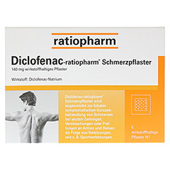 Diclofenac-ratiopharm Schmerzpflaster 140mg 5 Stück N1 - Vorderseite