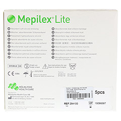MEPILEX Lite Schaumverband 10x10 cm steril 5 Stück - Rückseite