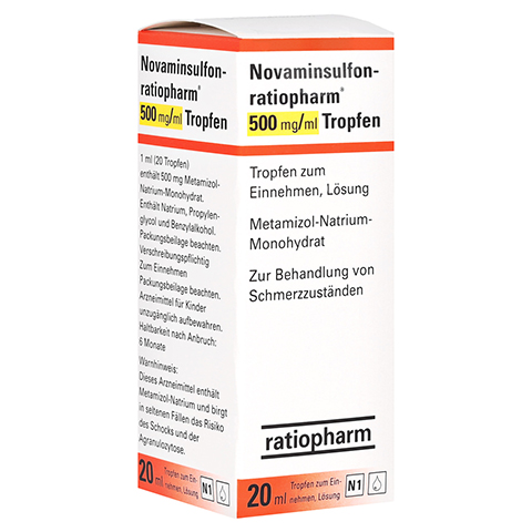 Novaminsulfon-ratiopharm 500mg/ml 20 Milliliter N1