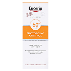 EUCERIN Sun Lotion PhotoAging Control LSF 50+ + gratis Eucerin pH5 Duschgel 50 ml 150 Milliliter - Rückseite