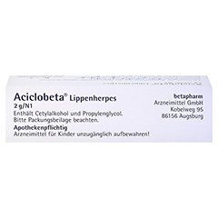 Aciclobeta Lippenherpes 2 Gramm N1 - Unterseite