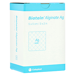 BIATAIN Alginate Ag Kompressen 5x5 cm mit Silber 30 Stck