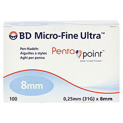 BD MICRO-FINE ULTRA Pen-Nadeln 0,25x8 mm 31 G 100 Stck - Vorderseite
