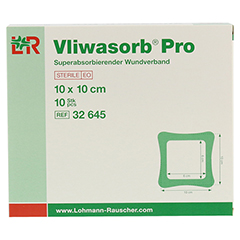 VLIWASORB Pro superabsorb.Komp.steril 10x10 cm 10 Stck - Vorderseite