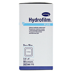 HYDROFILM Plus Transparentverband 9x10 cm 50 Stück - Linke Seite