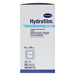 HYDROFILM Plus Transparentverband 9x10 cm 50 Stück - Rechte Seite