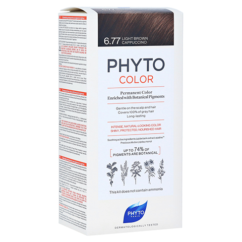 PHYTOCOLOR 6.77 HELLBRAUN CAPPUCINO Pflanzliche Haarcoloration 1 Stück