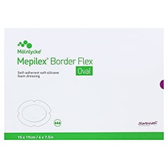 MEPILEX Border Flex Schaumverb.haft.15x19 cm oval 5 Stck - Vorderseite