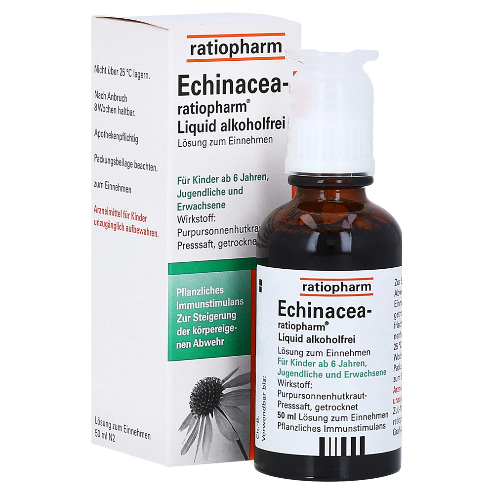 Echinacea-ratiopharm Liquid alkoholfrei Lösung zum Einnehmen 50 Milliliter