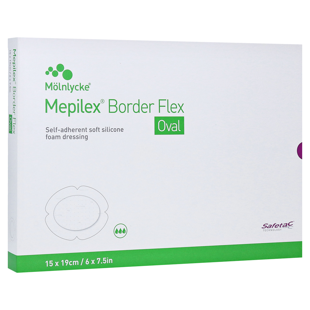 MEPILEX Border Flex Schaumverb.haft.15x19 cm oval 5 Stück