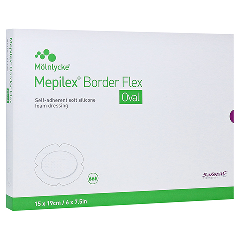 MEPILEX Border Flex Schaumverb.haft.15x19 cm oval 5 Stck