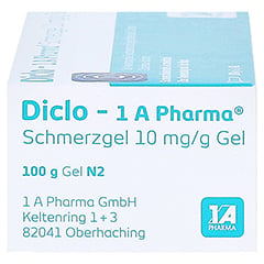 Diclo-1A Pharma Schmerzgel 10mg/g 100 Gramm N2 - Linke Seite