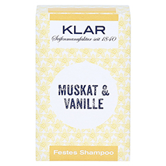 Klar Festes Shampoo Muskat/Vanille 100 Gramm - Vorderseite