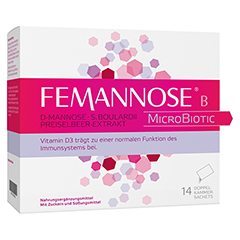 FEMANNOSE B Microbiotic Granulat + gratis FEMAVIVA TEE 14 Stck - Vorderseite