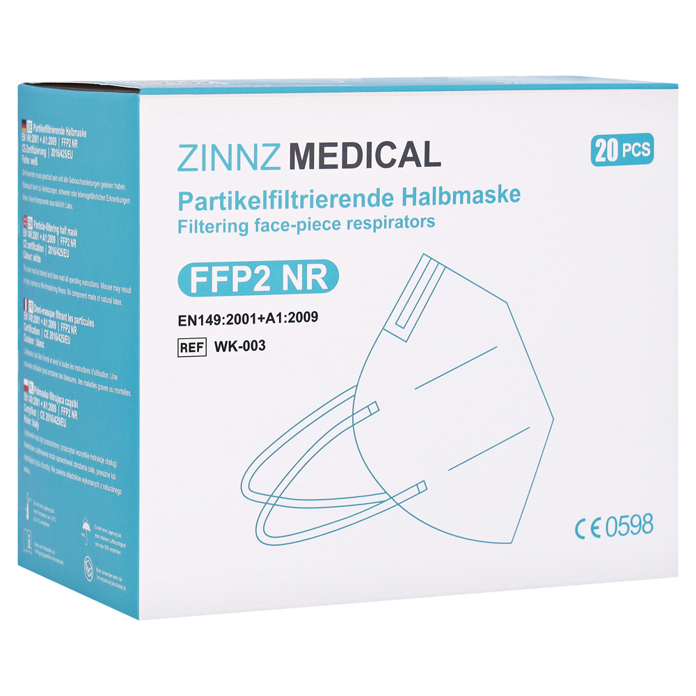 ZINNZMEDICAL FFP2 NR Atemschutzmaske faltbar 20 Stück