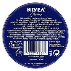 NIVEA PROMO mini Nivea Creme 30 Milliliter - Rückseite