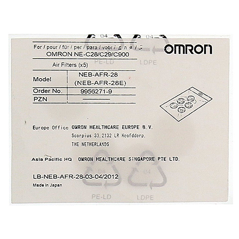 OMRON Vernebler Luftfilter f.C28/29 5 Stück
