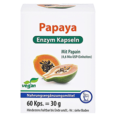 Papaya Enzym Kapseln 60 Stck - Vorderseite