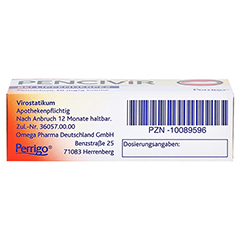 Pencivir bei Lippenherpes 10mg/g 2 Gramm N1 - Unterseite