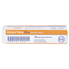 DICLAC Dolo 25 mg berzogene Tabletten 10 Stck N1 - Unterseite