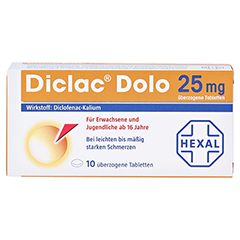 DICLAC Dolo 25 mg berzogene Tabletten 10 Stck N1 - Vorderseite