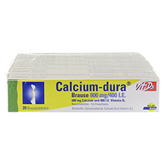 Calcium-dura Vit D3 Brause 600mg/400 I.E. 120 Stück N3 - Vorderseite