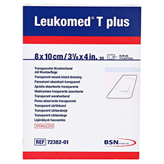 LEUKOMED transp.plus sterile Pflaster 8x10 cm 50 Stck - Vorderseite