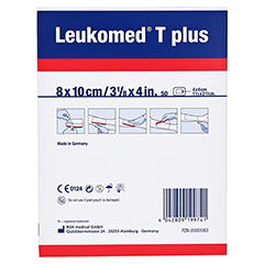 LEUKOMED transp.plus sterile Pflaster 8x10 cm 50 Stck - Linke Seite
