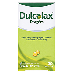 Dulcolax Dragees 20 Stk.: Abfühmittel bei Verstopfung mit Bisacodyl 20 Stück - Vorderseite