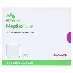 MEPILEX Lite Schaumverband 6x8,5 cm steril 5 Stck - Vorderseite