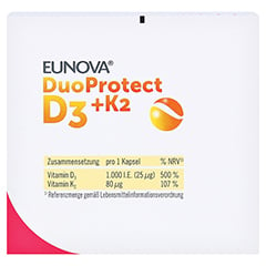 Eunova Duoprotect D3+k2 1000 I.E./80 µg Kapseln 90 Stück - Oberseite