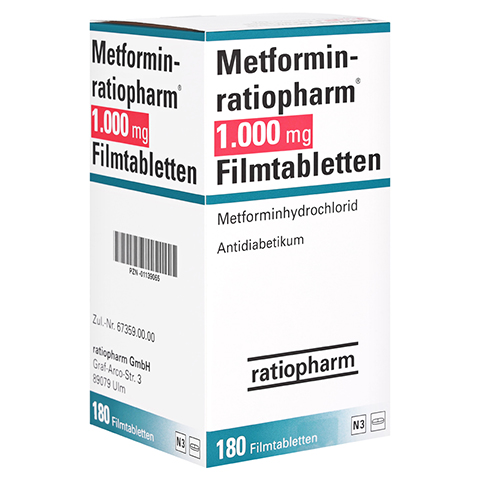 Metformin-ratiopharm 1000mg 180 Stck N3