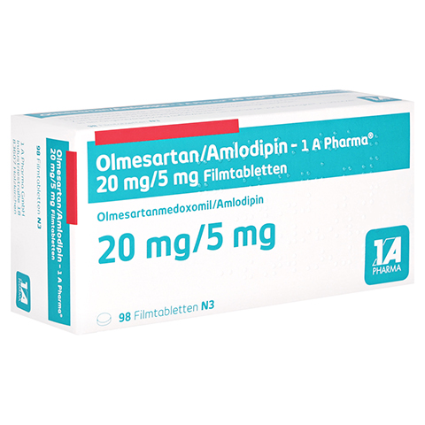 Olmesartan/Amlodipin-1A Pharma 20mg/5mg 98 Stck N3