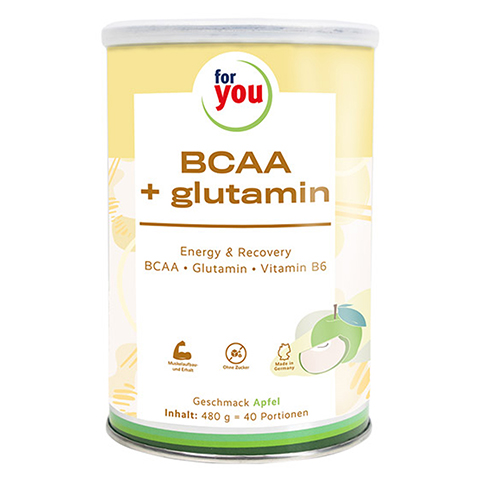 FOR YOU BCAA+glutamin Energy & Recovery Apfel Plv. 480 Gramm