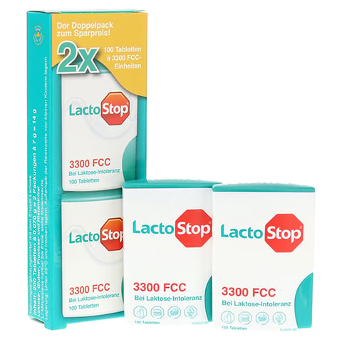 Lactostop 3.300 FCC Tabletten Klickspender Doppelpack 2x100 Stück